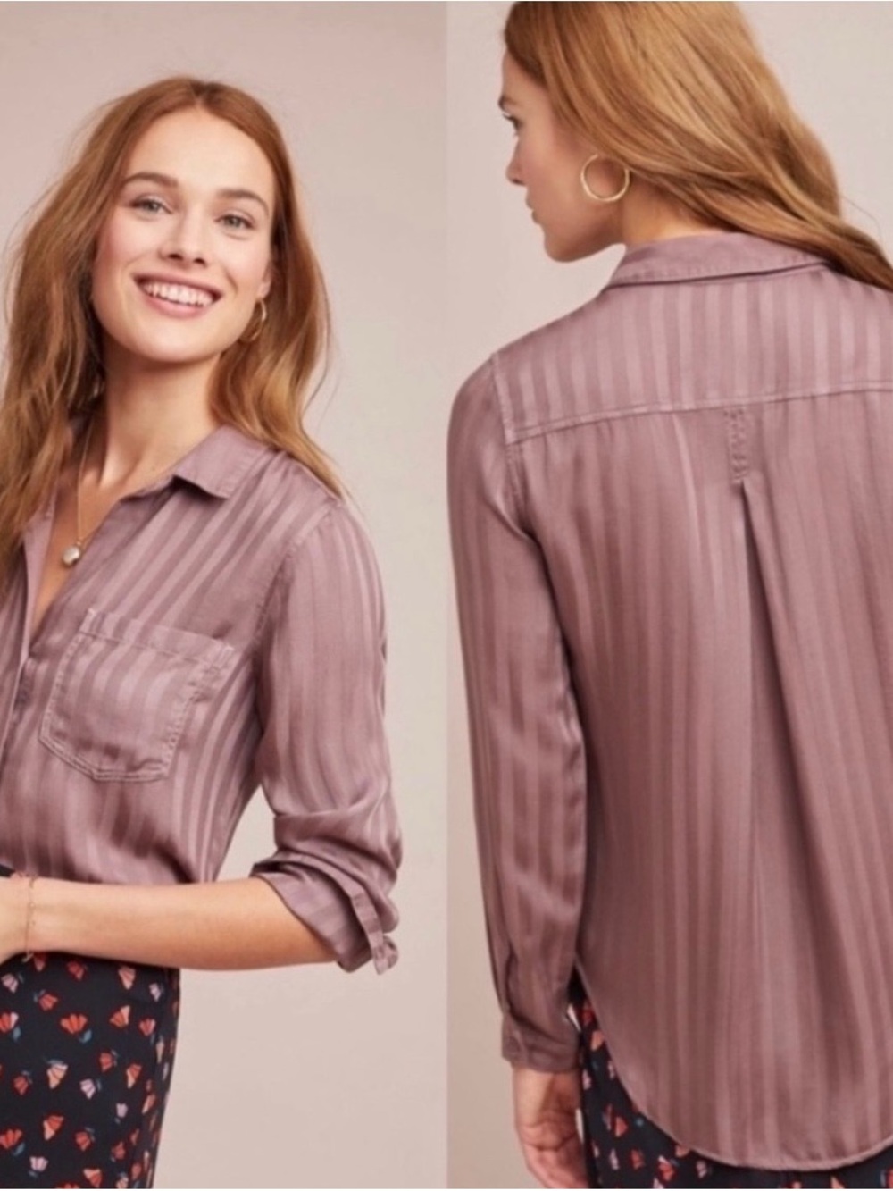 Cloth & Stone for Anthropologie Grace Stripe Button-Up Shirt
